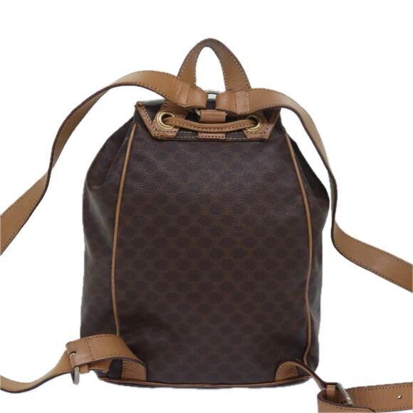 CELINE Macadam Canvas Shoulder Bag Pvc Leather Brown - Picture 3 of 12